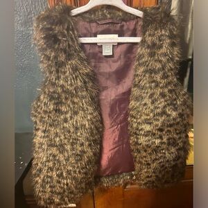 Girls’ 6/7 year old Old Navy Faux Fur Leopard Print Vest